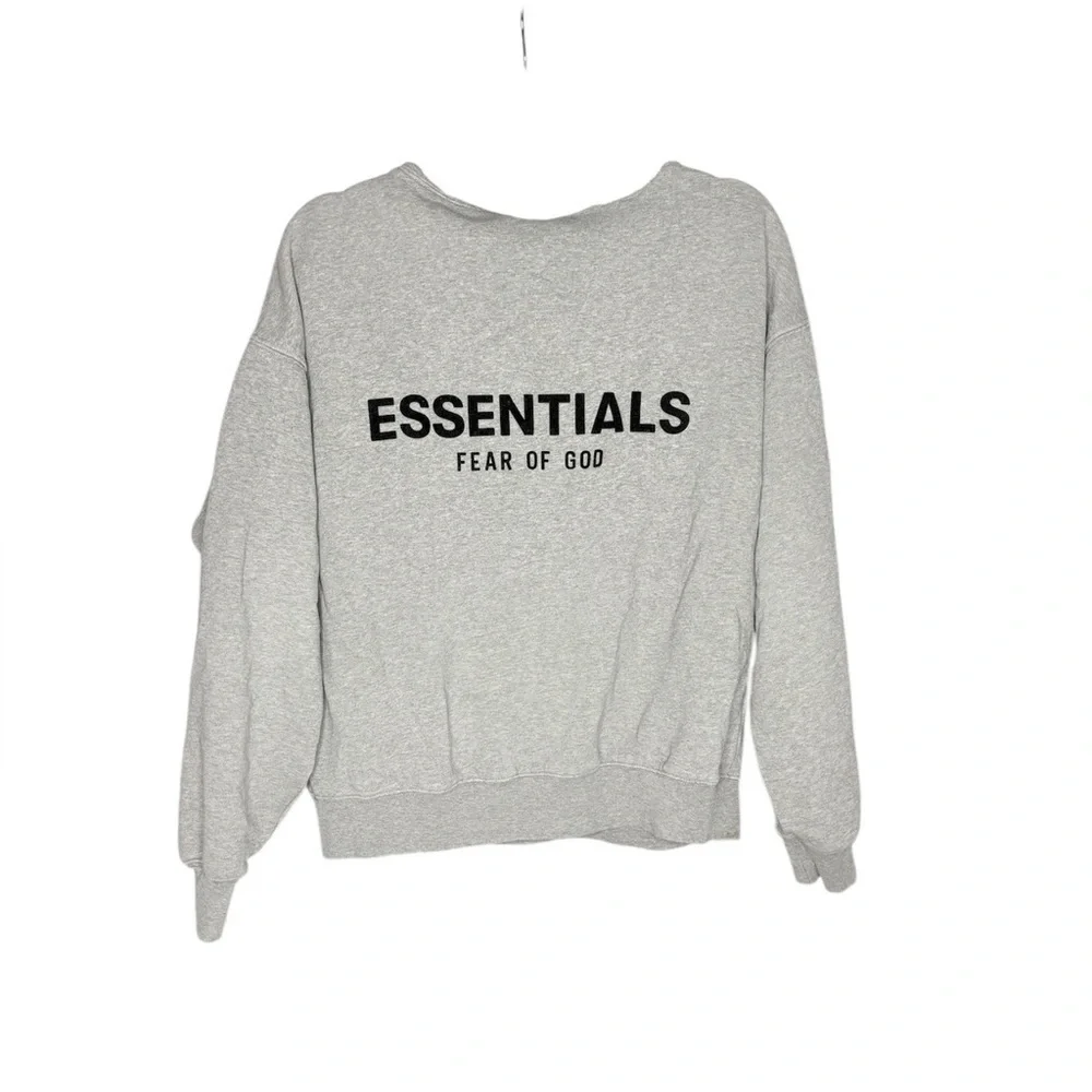 Essentials fear of God grey crew neck sweatshirt size XS
